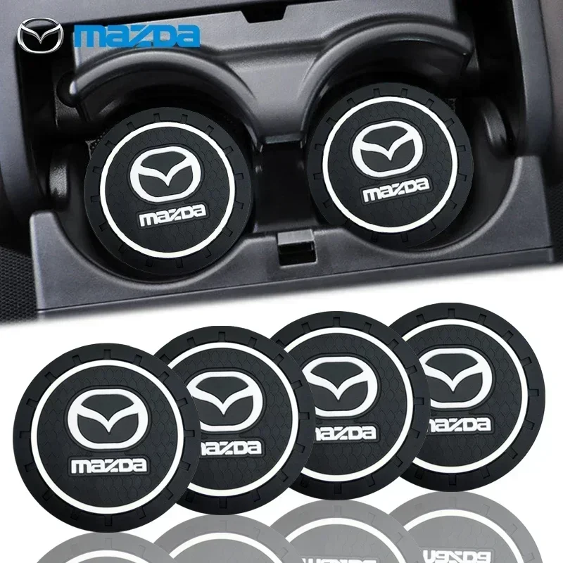 

2X Car coasters Silicone anti-skid pad Auto Styling Goods for Mazda 3 CX3 CX4 CX5 CX7 CX8 CX9 CX30 RX7 Atenza Axela Accessories