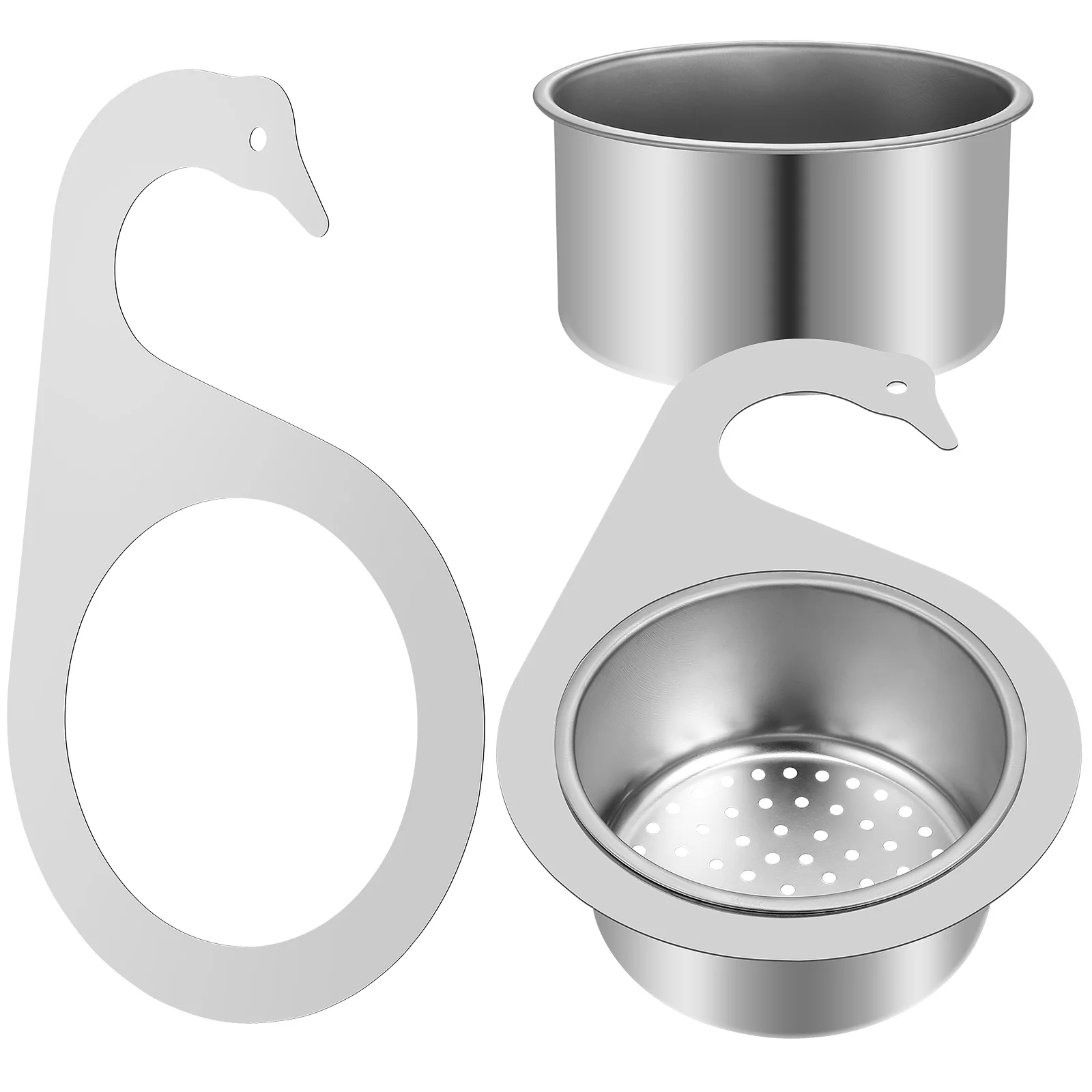 

2 Pcs Stainless Steel Sink Filter Basket Large Capacity Mesh Strainer Kitchen Drain Hair Catcher Basket Sink
