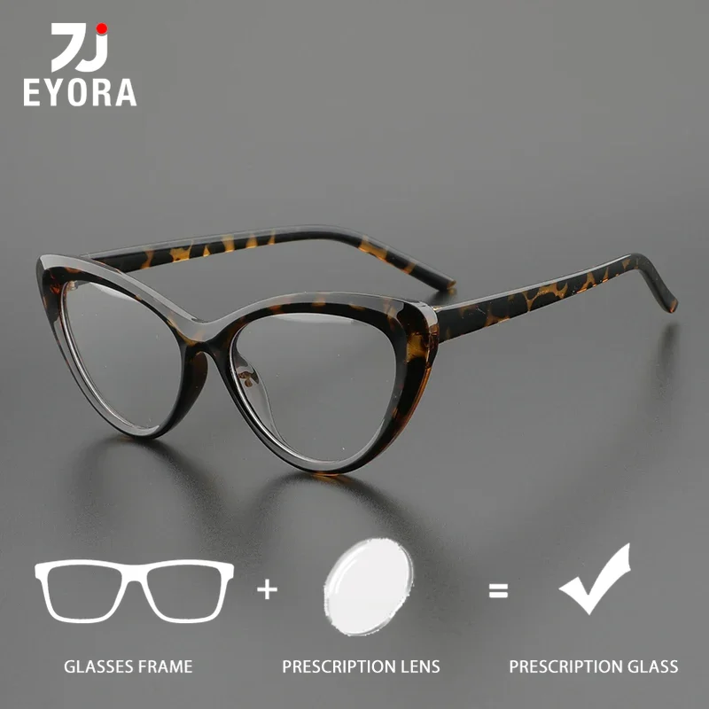 

EYORA Cat Eye Women Anti Blue Ray Reading Glasses Anti-Reflection Myopia Glasses Photochromic Progressive Prescription Eyewear