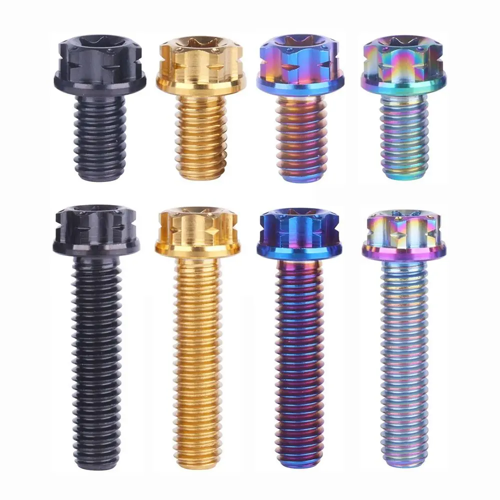 Decorative Screws GR5 Titanium Alloy Titanium Alloy Screws M6 10/15/20/25/30mm Titanium Bolt Fancy Flange Screws