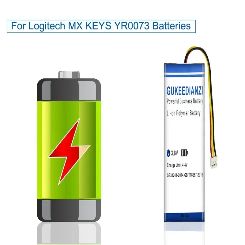 533-000177 2100mAh High Capacity Keyboard And Battery For Logitech MX KEYS/YR0073 Batteria