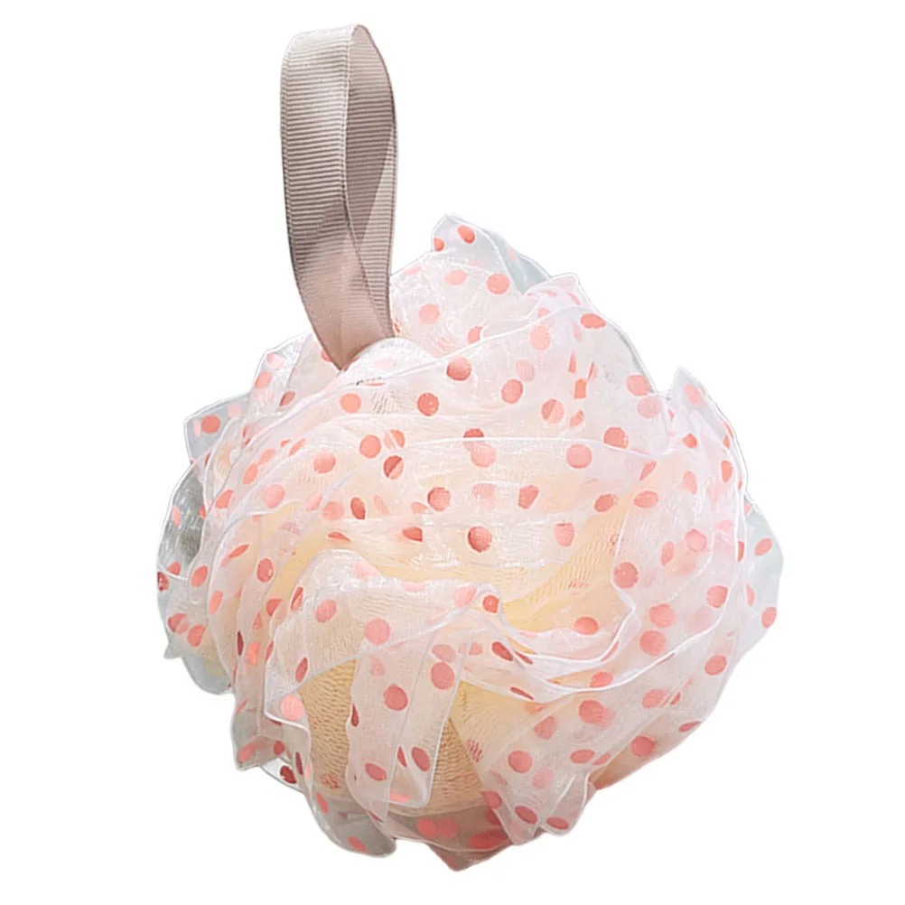 

Dual-Sided Polka Dot Bath Ball Soft Exfoliating Body Cleaning Tool with Fine Mesh for Sensitive Skin Travel-Friendly Lightweight