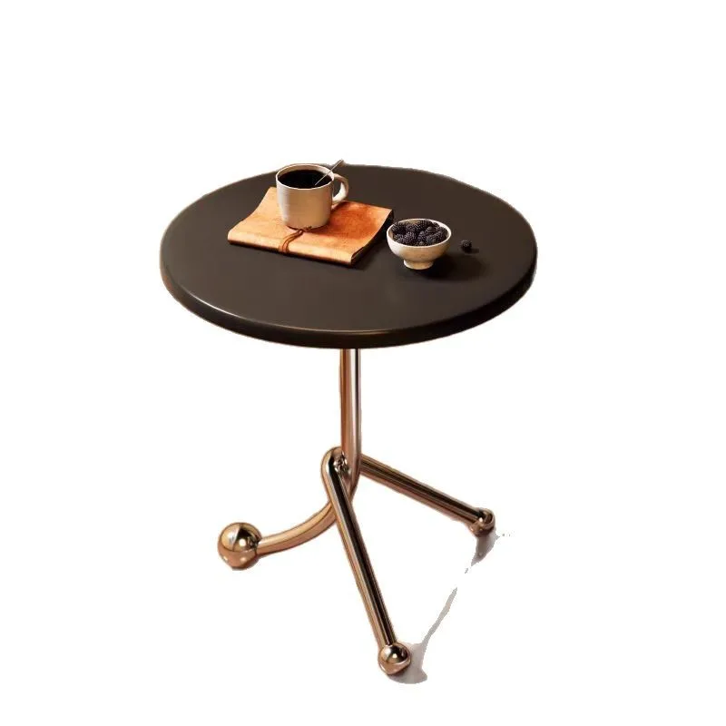 Mid-Century Modern Style Stainless Steel Small Living Room Table Durable Creative Design For Cafes Milk Tea Shops Balcony