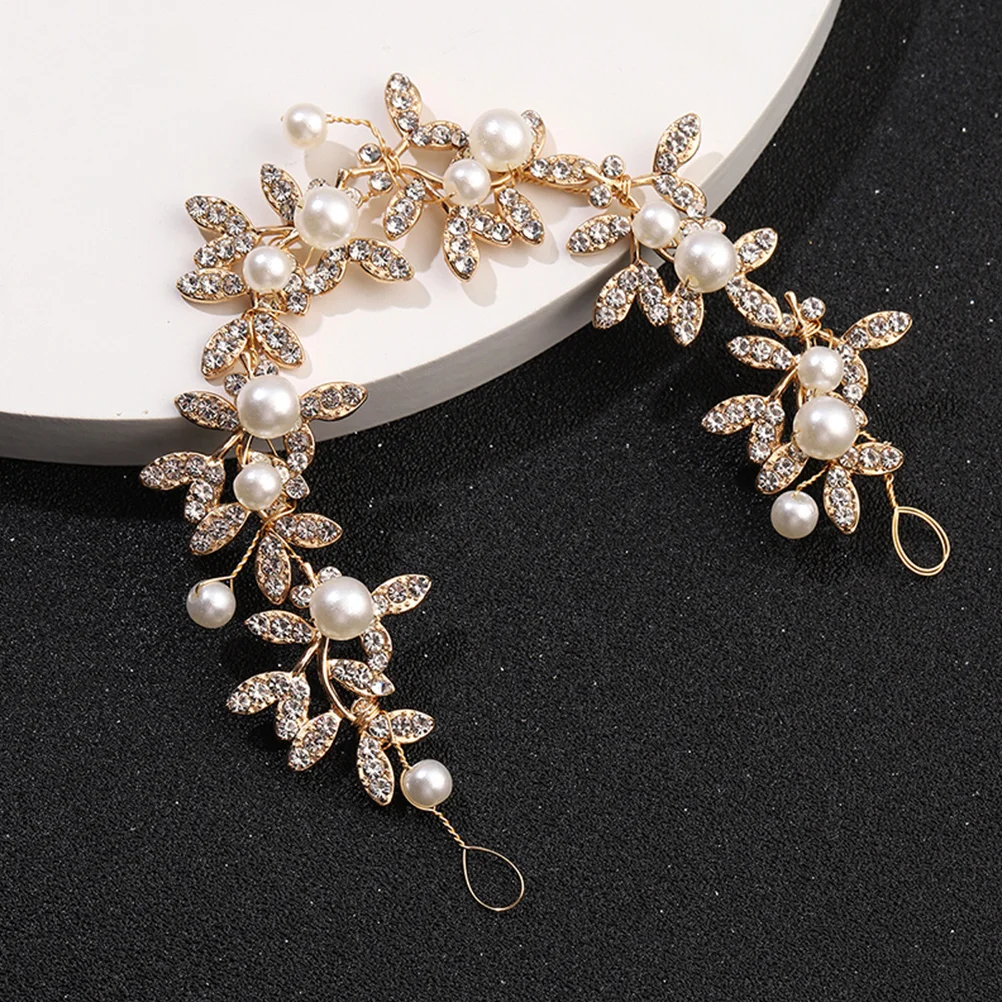 

Pearl Hair Accessories Bride Headpiece Bridal Wedding Back of Headband for Decoration