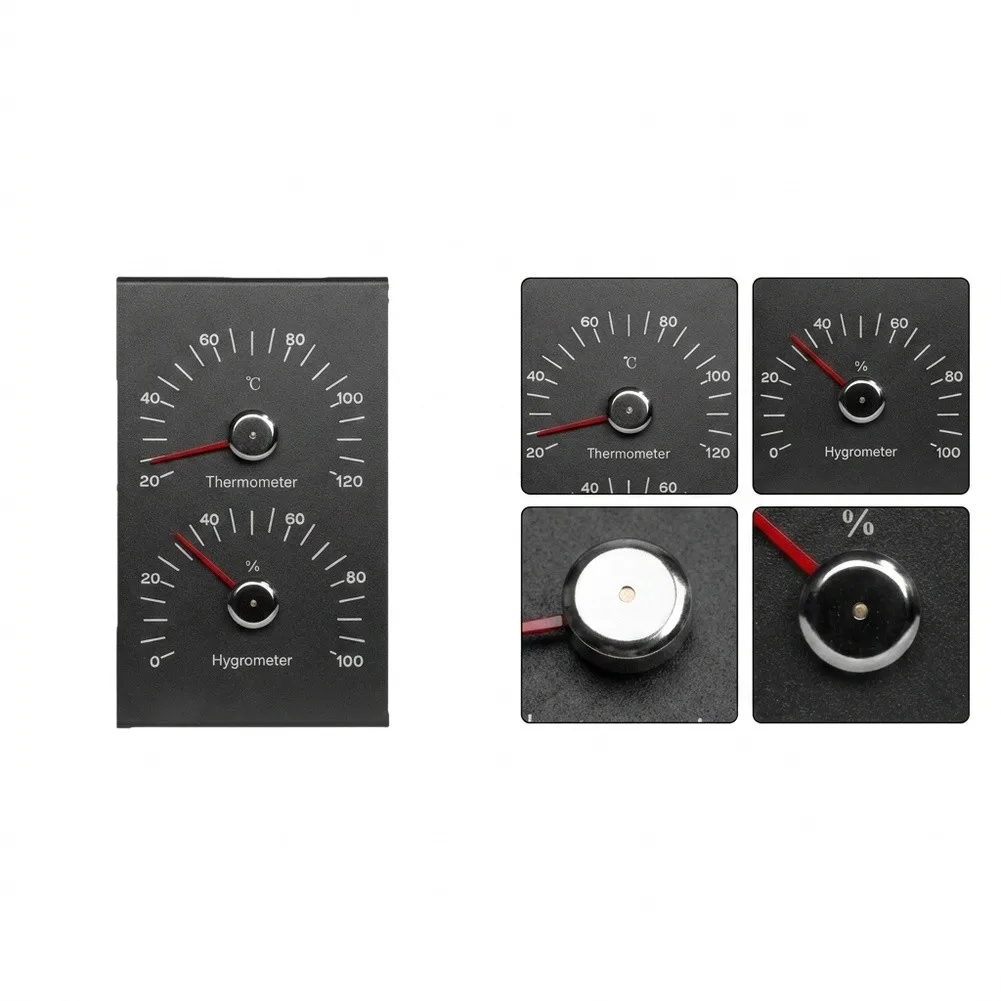 Sauna Room Wall Mounted Thermometer Hygrometer Analog Type for High Temperature Resistance in Steam and Bath Areas