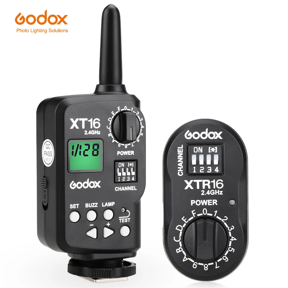 Godox XT-16 Wireless 2.4G Remote Control Flash Trigger + Receiver for Witstro Flash SK,QT,QS,GT,GS,DE,DP Series Studio Flashes