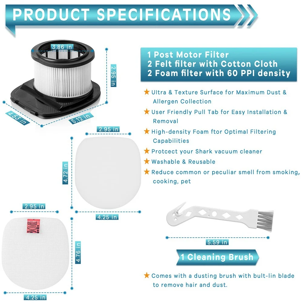 Filtros HEPA para aspirador, Peças de reposição, Compatível para IZ300, IZ300UK, IZ320, IZ320UK