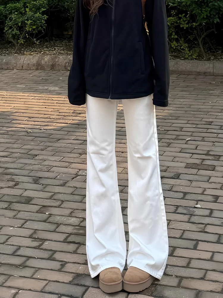 Pantalones Vaqueros de Pierna Recta Estilo Americano, Sensación Holgada, para Mujer, Primavera, Nuevo, Talla Pequeña, Ajustados, Largos hasta el Suelo