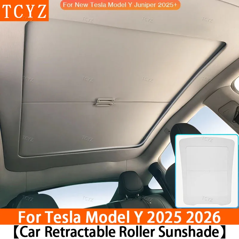 

Для Tesla Model Y Juniper 2025+ (обновленная версия) — Выдвижная солнцезащитная шторка для люка с УФ-защитой, аксессуары для интерьера