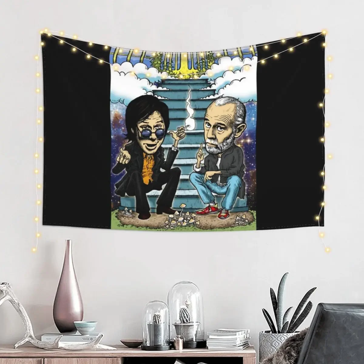 Vintage Retro Bill Hicks Quotes George Carlin Comedians Tapestry Anime Decor Home Decorating Tapestry