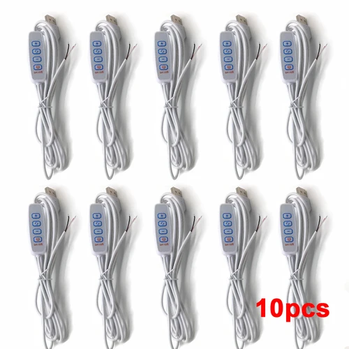 Imagen 1 del producto 10 Uds 5V USB controlador de atenuación de doble Color cable de interruptor Tricolor Control de encendido apagado cable de atenuación 1,5 M para lámpara de tira LED bombilla de luz