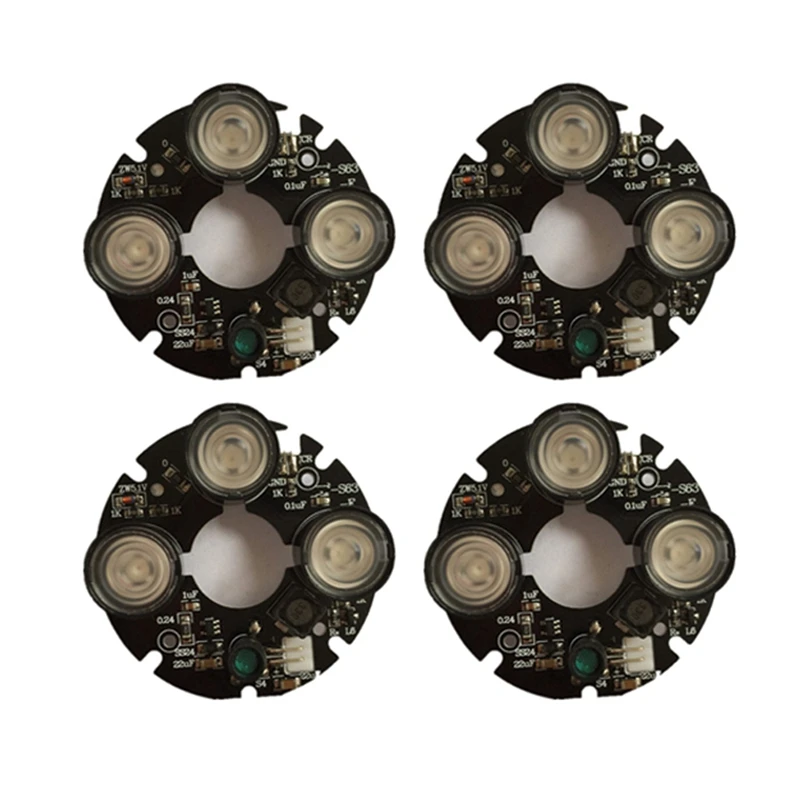 

4X 3 Array IR Led Spot Light Infrared 3X IR LED Board For CCTV Cameras Night Vision (53Mm Diameter)