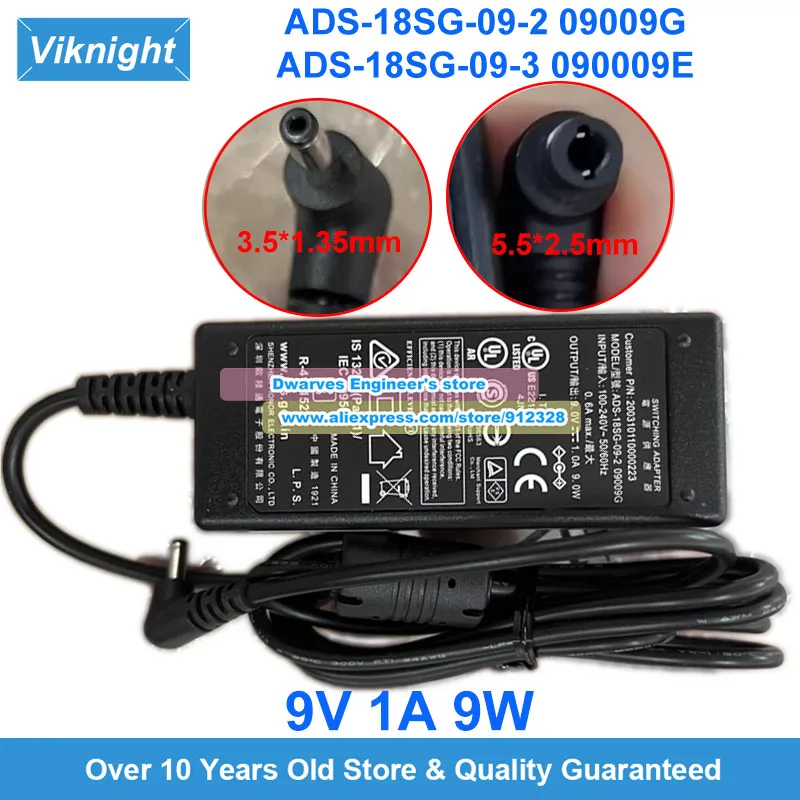 

9V 1A AC Adapter ADS-18SG-09-2 09009G for PAX/P90/S90 S900 S800 S500 S80 S60-T S58 Power Supply 3.5x1.35mm 5.5x2.5mm ADS-18SG-09