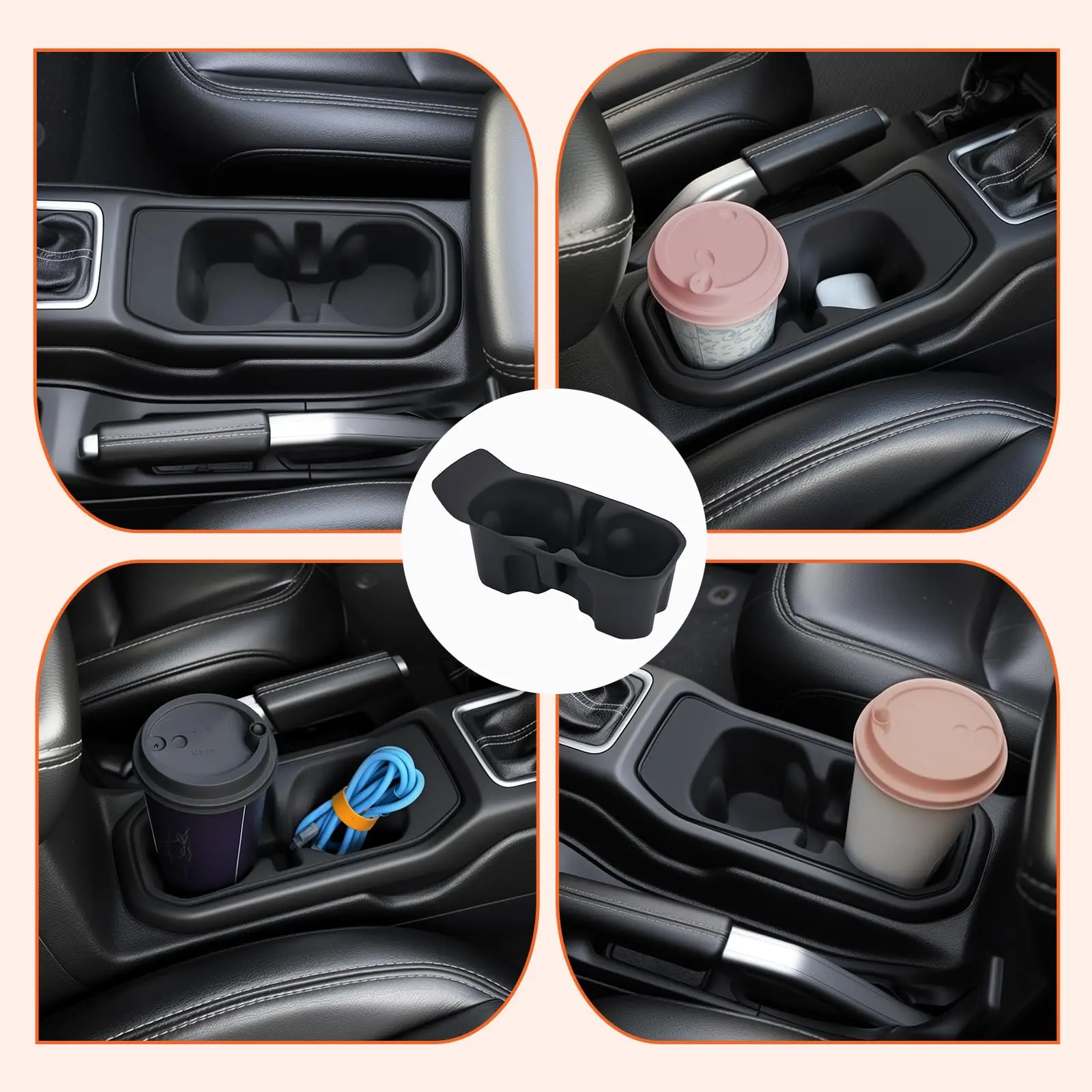 Cup Holder Inserts Coaster For Jeep Wrangler JL JLU 4XE & Gladiator JT 2018-2025 Central Control Cup Holder Mat Pad