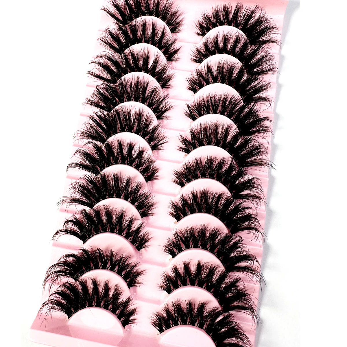 Nuove ciglia finte soffici 5D 1/10 paia ciglia naturali per occhi di gatto stelo trasparente ciglia finte visone ciglia spesse morbide e ricce