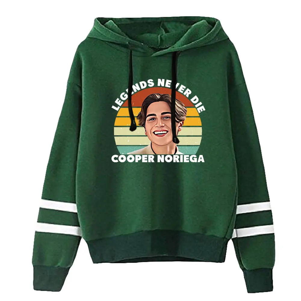 Hoodie Cooper Noriga Rip para homens e mulheres, sem bolso, barras paralelas, manga, estrela social, roupas unissex, descanso em paz, 2022