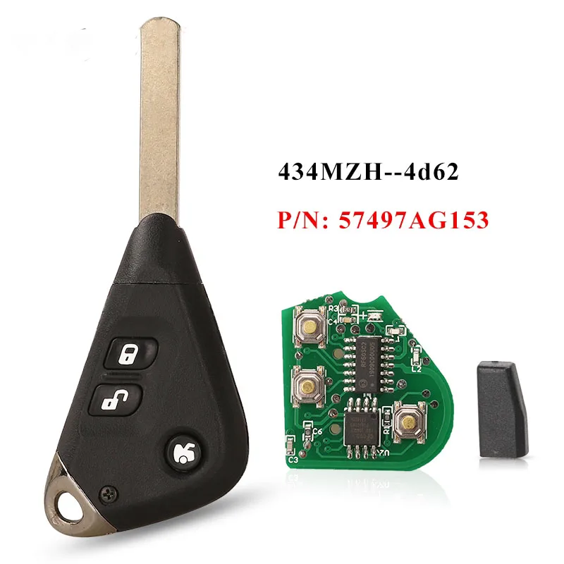 

Jingyuqin дистанционный ключ от машины для Subaru Liberty Impreza Forester Outback B13 2005-2009 433 МГц с чипом 4D62