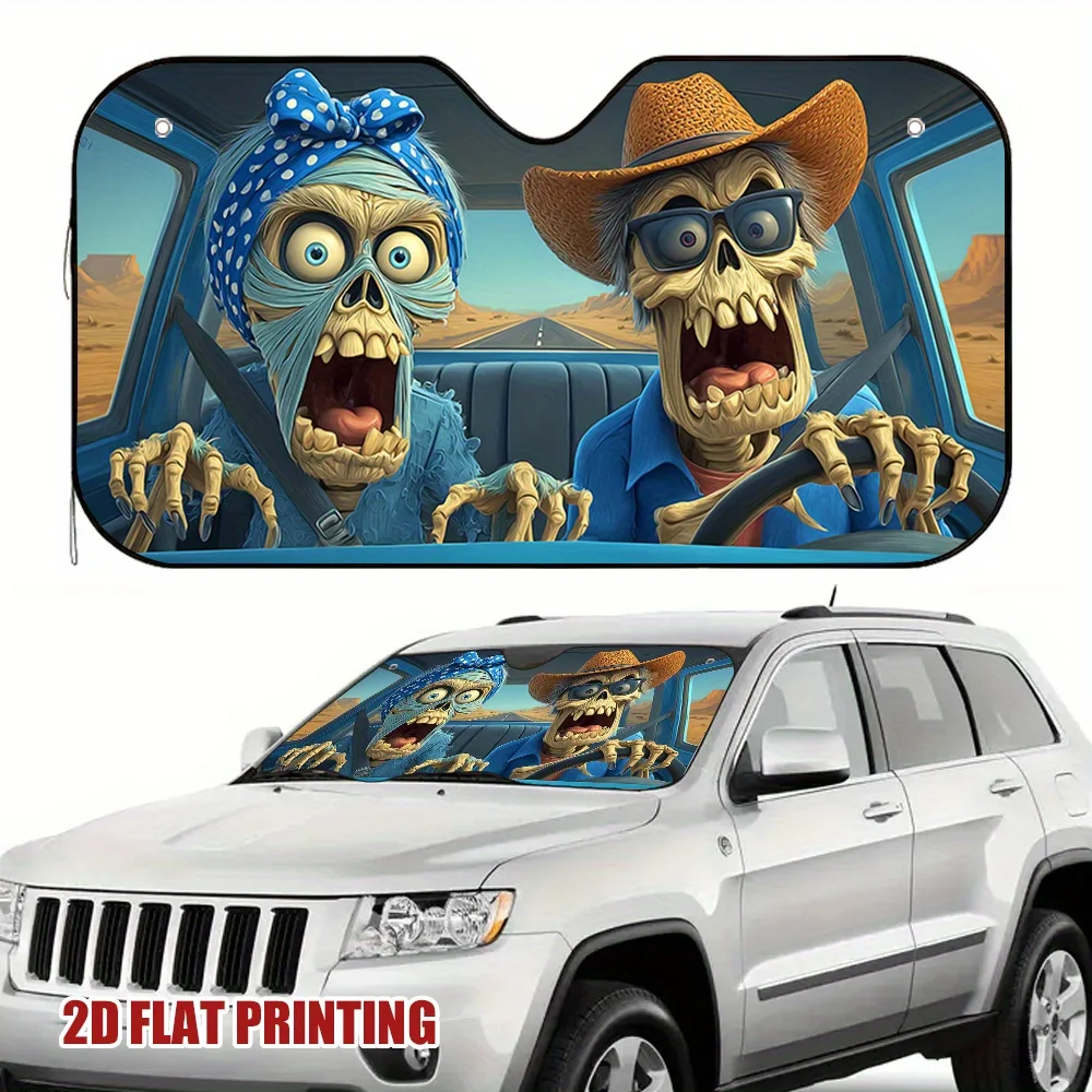 

1pc Funny Zombie Road Trip Adventure Windshield Sun Shade Car Windshield Sun Shade for Car Window