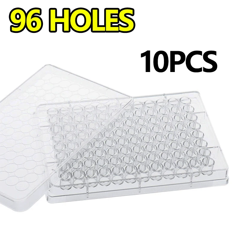 

10 pieces 96-well cell culture plate, enzyme plate with lid/without lid, PS material sterile independent packaging