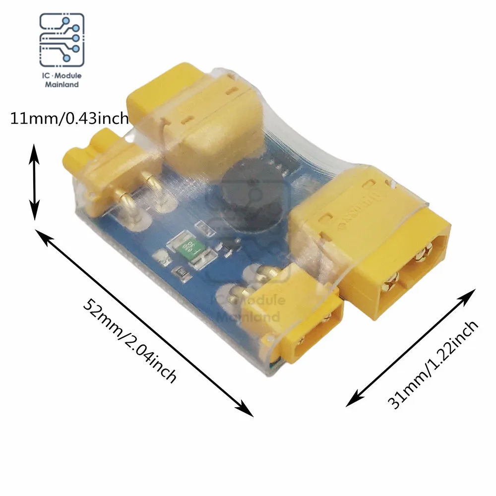 XT30 XT60 Fuse Short Circuit Protection Plug Module 2-6S with Horn Alarm Fitted and Tested for RC Quad FPV Racing Drones