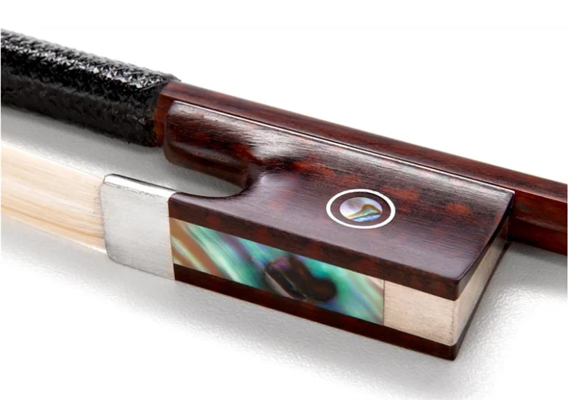 Highly Recommend!!! Fine Quality SnakeWood Violin Bow 4/4 Size/Mongolia Horse Hair/Silver Mount/Beautiful Pearls Inlay Frog