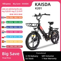 KAISDA K201 Adult Women Electric Bike 250W Motor Electric Bike 36V10.4Ah Battery 20 Inch Rubber Tire Mountain Snow Electric Bike