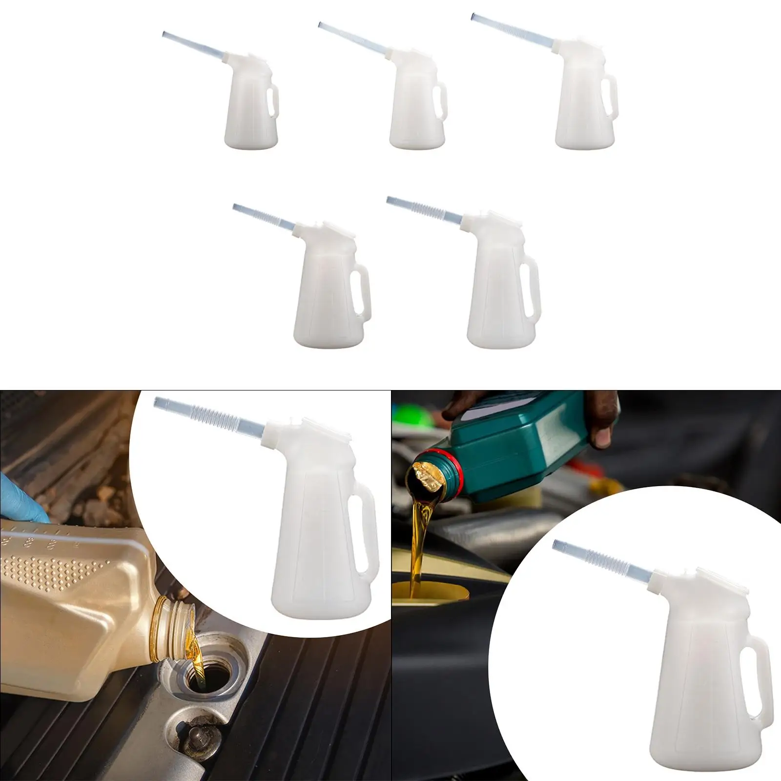 

Oil measurement container oil jug slightly fills ergonomically with lid oil