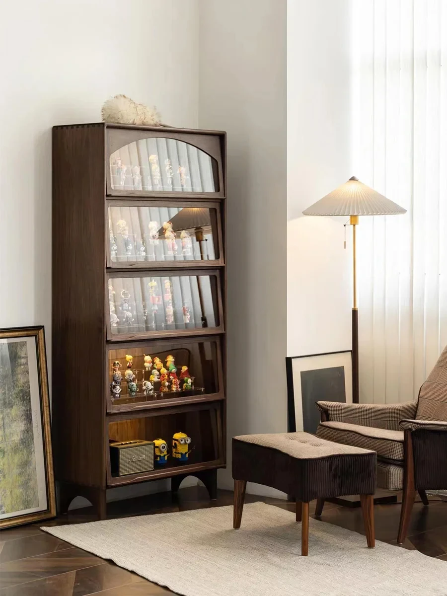 

Black walnut Nordic bookcase simple modern bookshelf furniture locker