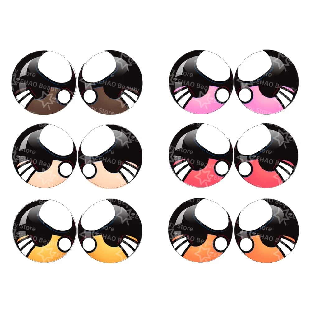 12Pcs Round Glass Doll Eye Chips Cabochon 10MM-40MM Handmade Girl Toy Drop Glue Eye DIY Blyth BJD Doll Accessory JD014