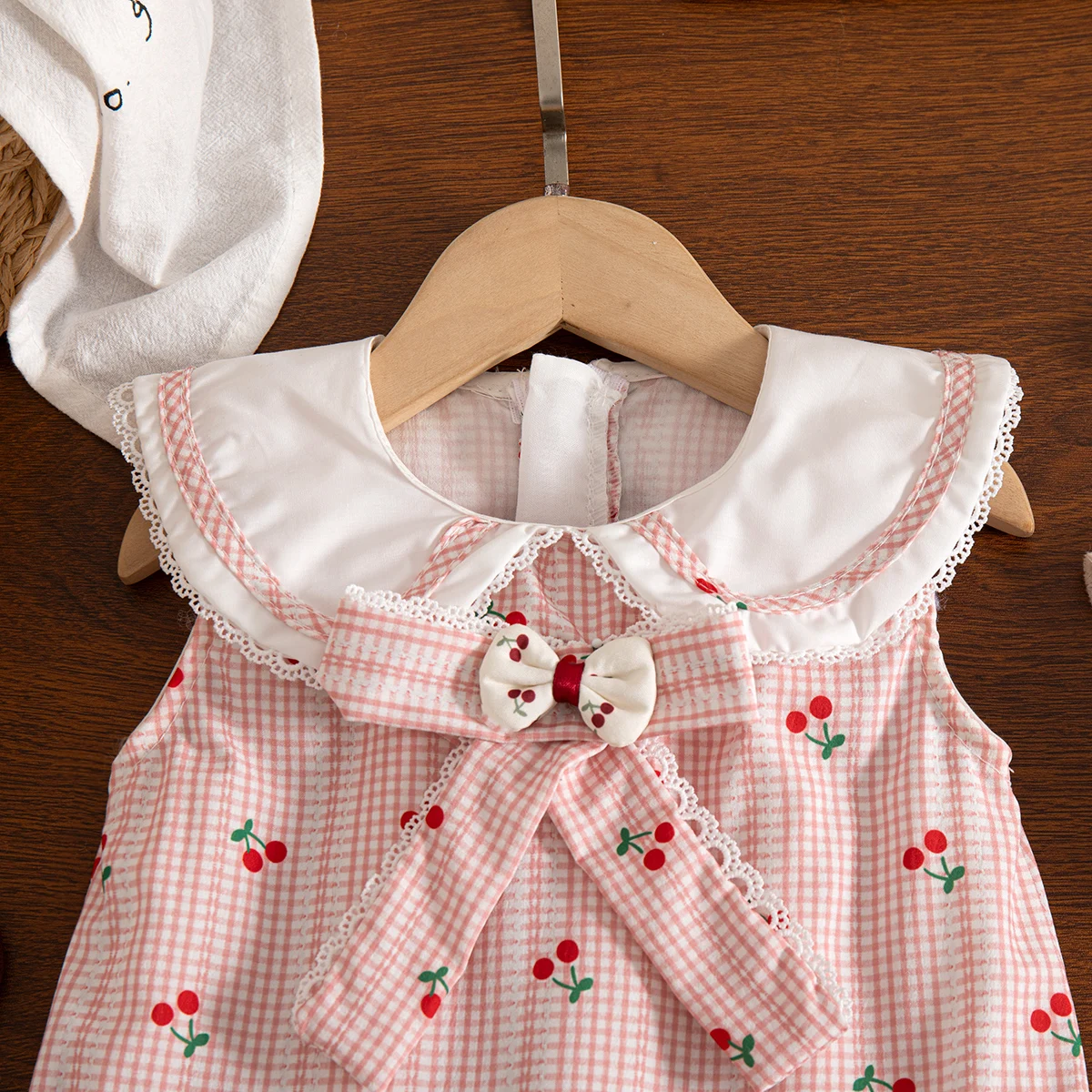 Summer Baby Girl Dress Sweet Bow Korean Style Baby Collar Sleeveless Dress For Daily Outings Children Aged 6 Months - 3 Years 6