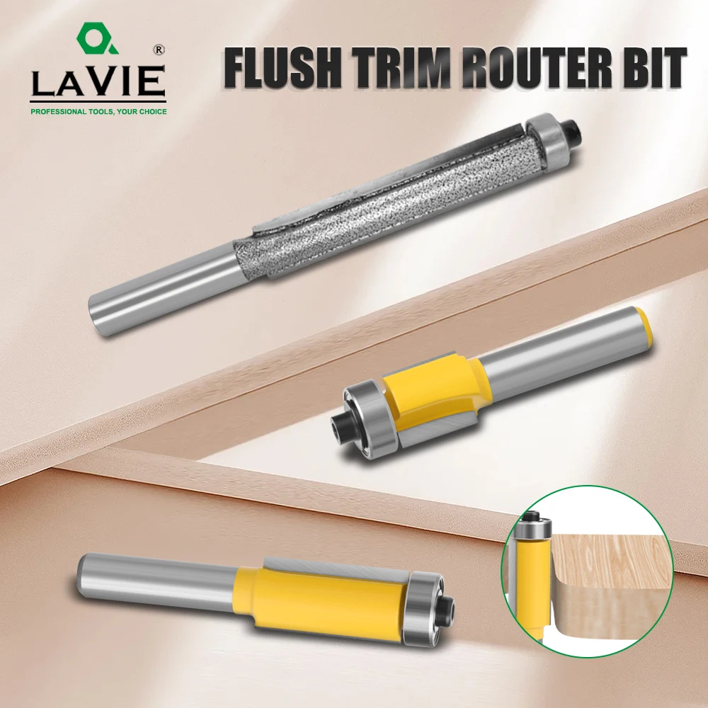 

LAVIE 1 шт. 8 мм хвостовик с длинным лезвием заподлицо фреза с подшипником для деревянного шаблона фреза с узором