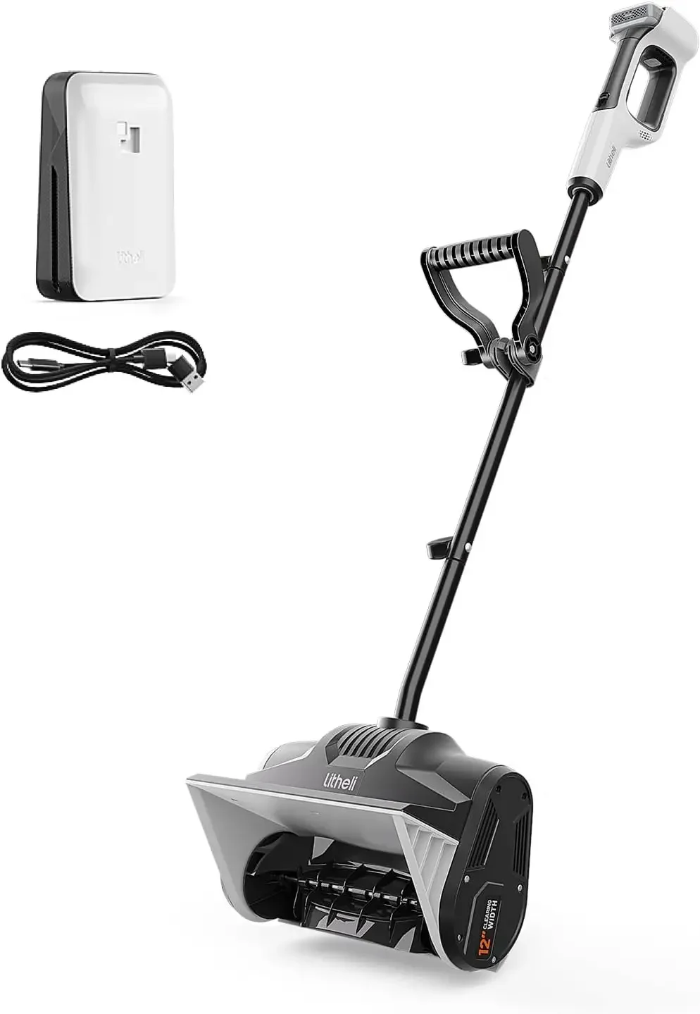 

20V Cordless Snow Shovel, 12'' Brushless Electric Snow Blower with 4Ah Batteries Included, Lightweight Battery-Powered Snow