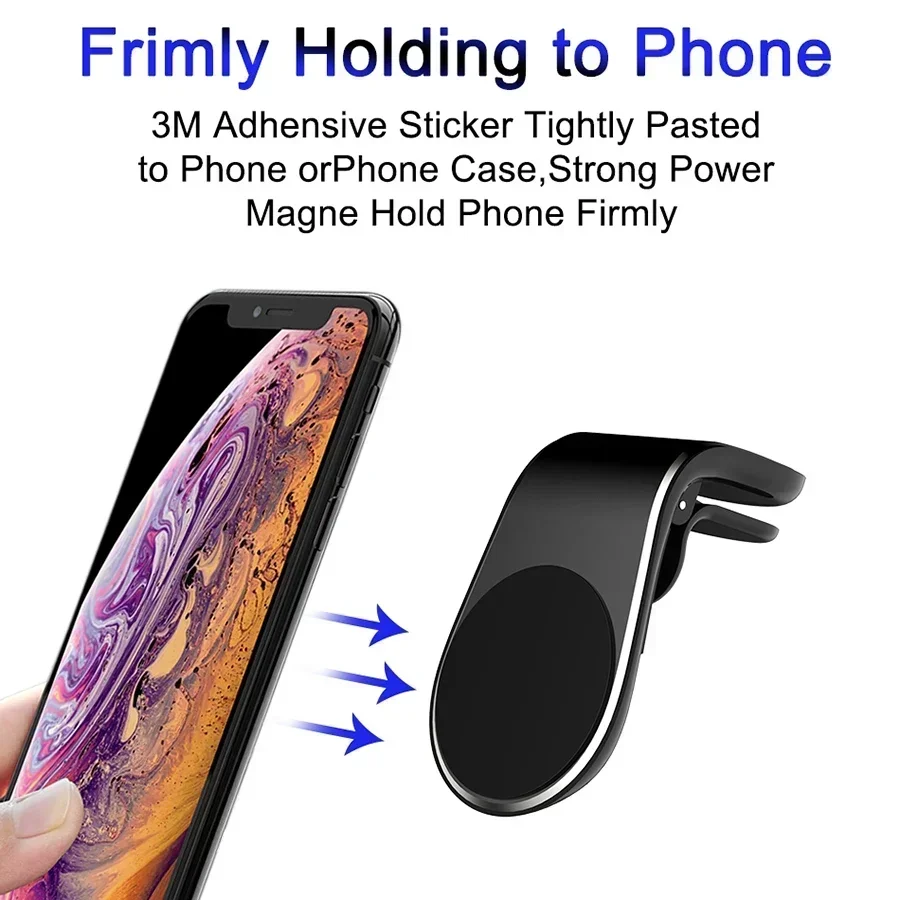 Универсальный магнитный автомобильный держатель для телефона в автомобильной подставке для телефона с зажимом Автомобильный магнитный держатель для телефона для iPhone 16 15 14 Pro Samsung
