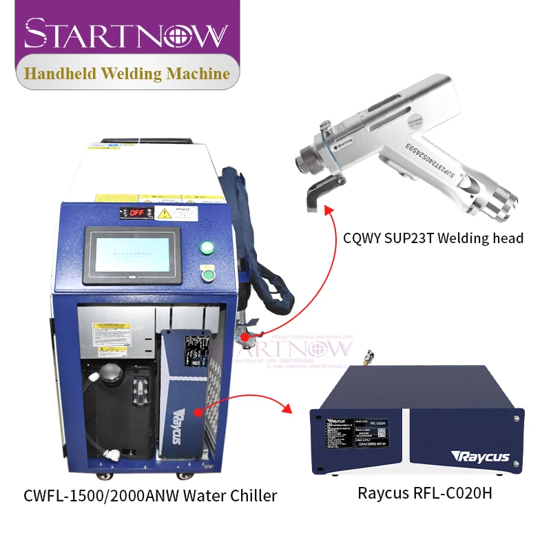 Startnow RAYCUS JAX Fiber Laser Handheld Integrated Welding Machine  1500W 2000W With CWFL Water Chiller Laser Welding Machine