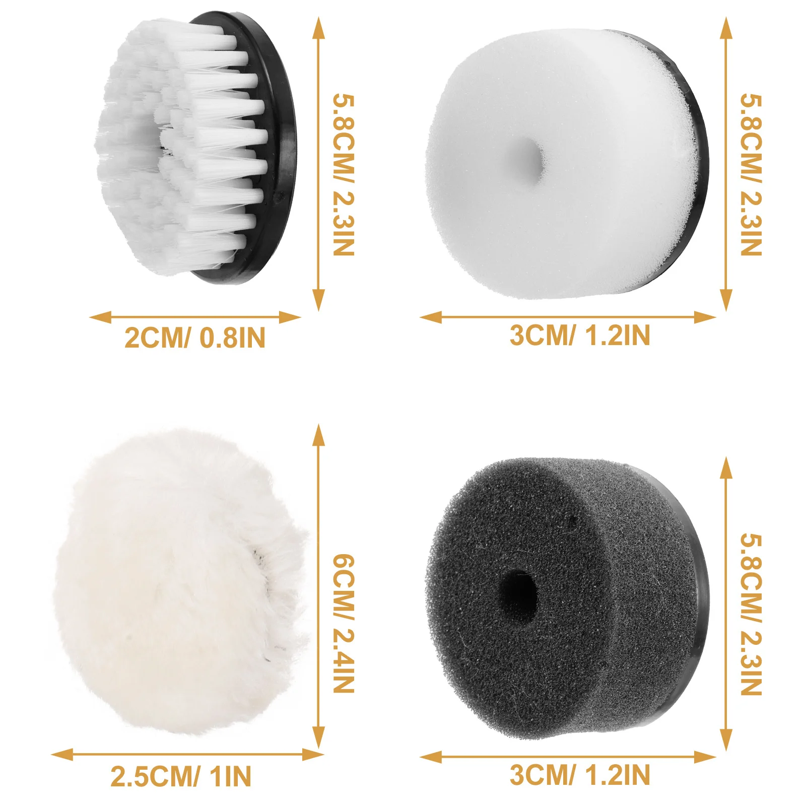 4pcs Shoe Polishing Brush Set For Cleaning Dust Removal Electric Shoe Polisher Replacement Suede Scrubber Sneaker Boot