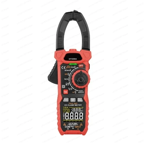 

Digital Clamp Meter 1000A 1000V True RMS Multimeter AC DC Voltage Current Capacitance VFD Inrush Ohm Hz Tester