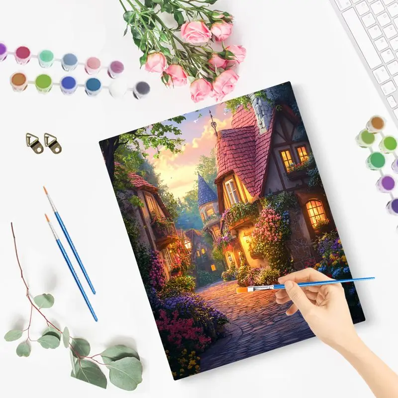 PhotoCustom Picture Diy Painting By Numbers Luminous Hut Diy Crafts Coloring By Numbers For Adults Diy Landscape Gift