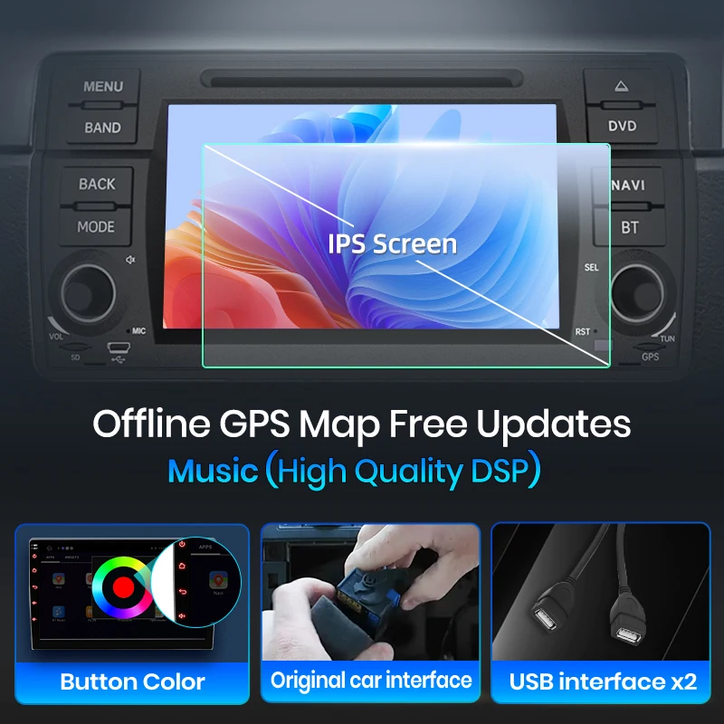 Junsun 7 "لاسلكي CarPlay أندرويد راديو السيارة التلقائي لسيارات BMW E46 M3 318 320 325 330 335 نظام تحديد المواقع ستيريو الوسائط المتعددة واي فاي 4G 8core RDS #3