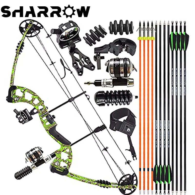 

30-60lbs Archery M131 Compound Bow /Bow and Carbon Arrows Kit Compound Bowfishing Fishing Arrow Hunting Shooting Accessories