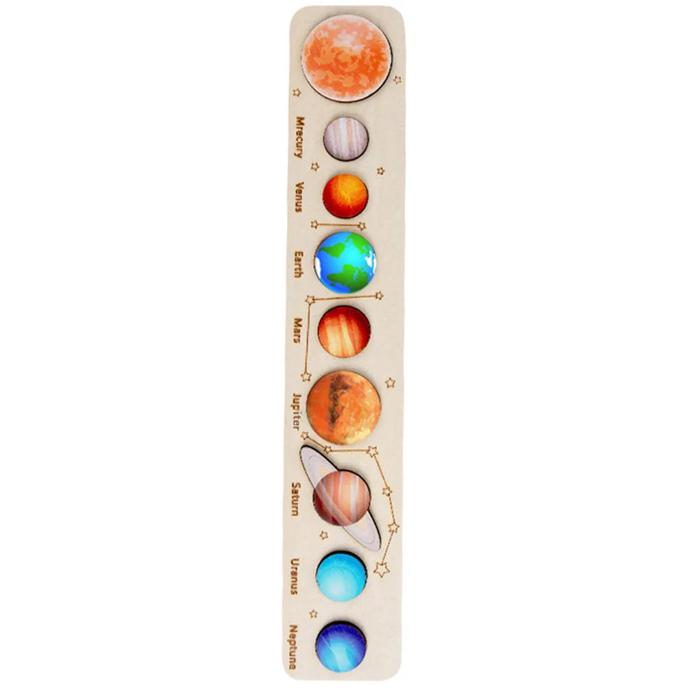

1Set Solar System Puzzle Planet Matching Educational Cognitive Puzzle Wooden Learning Activity for Kids Solar System Model