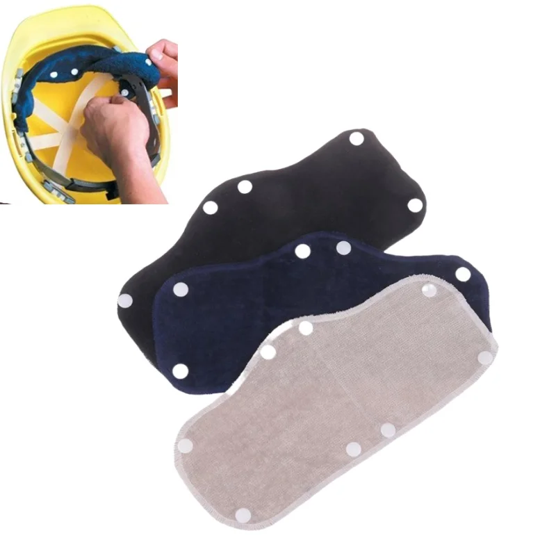 1Pcs Helmets Sweat Pads Washable Hard Hat Liner Quickly Absorbs Sweat Terry Cloth Snap-On Sweatband Liner With Good Sweat Absorb