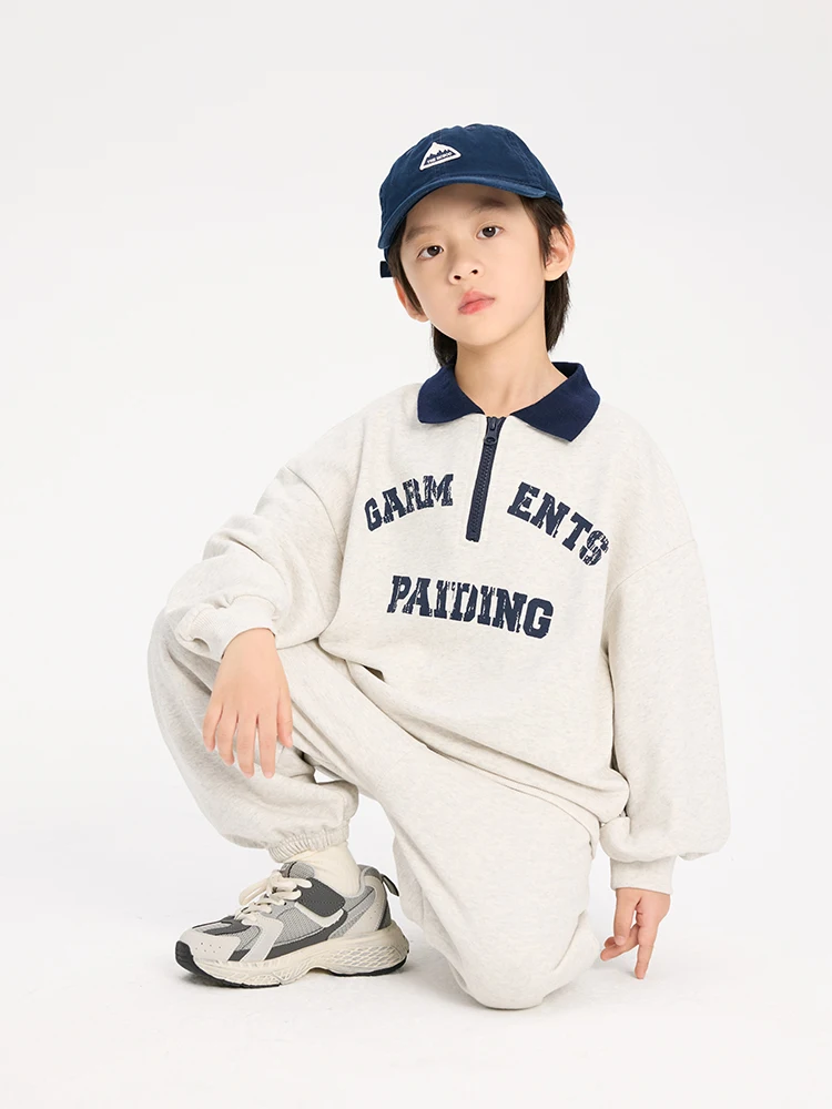 Autumn Sportswear Set for Boys American College Style Kids Clothing Package Cotton Polyester Blend Comfortable Sportswear