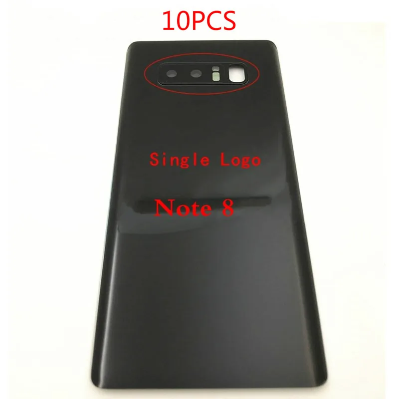 10Pcs Top Quality New Rear Panel Glass Battery Back Cover for Samsung Galaxy Note 8 N950 Note 9 N960 with Stickers+Camera Lens