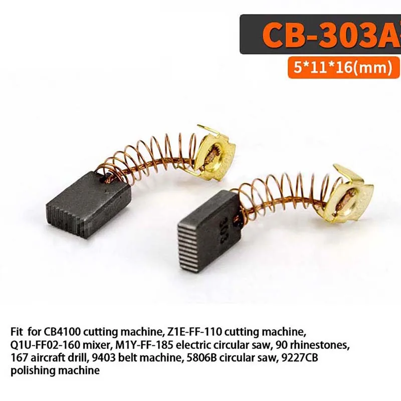 2/4/6/10/20 Pcs Carbon Brushes CB-303A for CB4100/Z1E-FF-110 Cutter and Other Types of Electric Tool Accessories 5x11x16mm