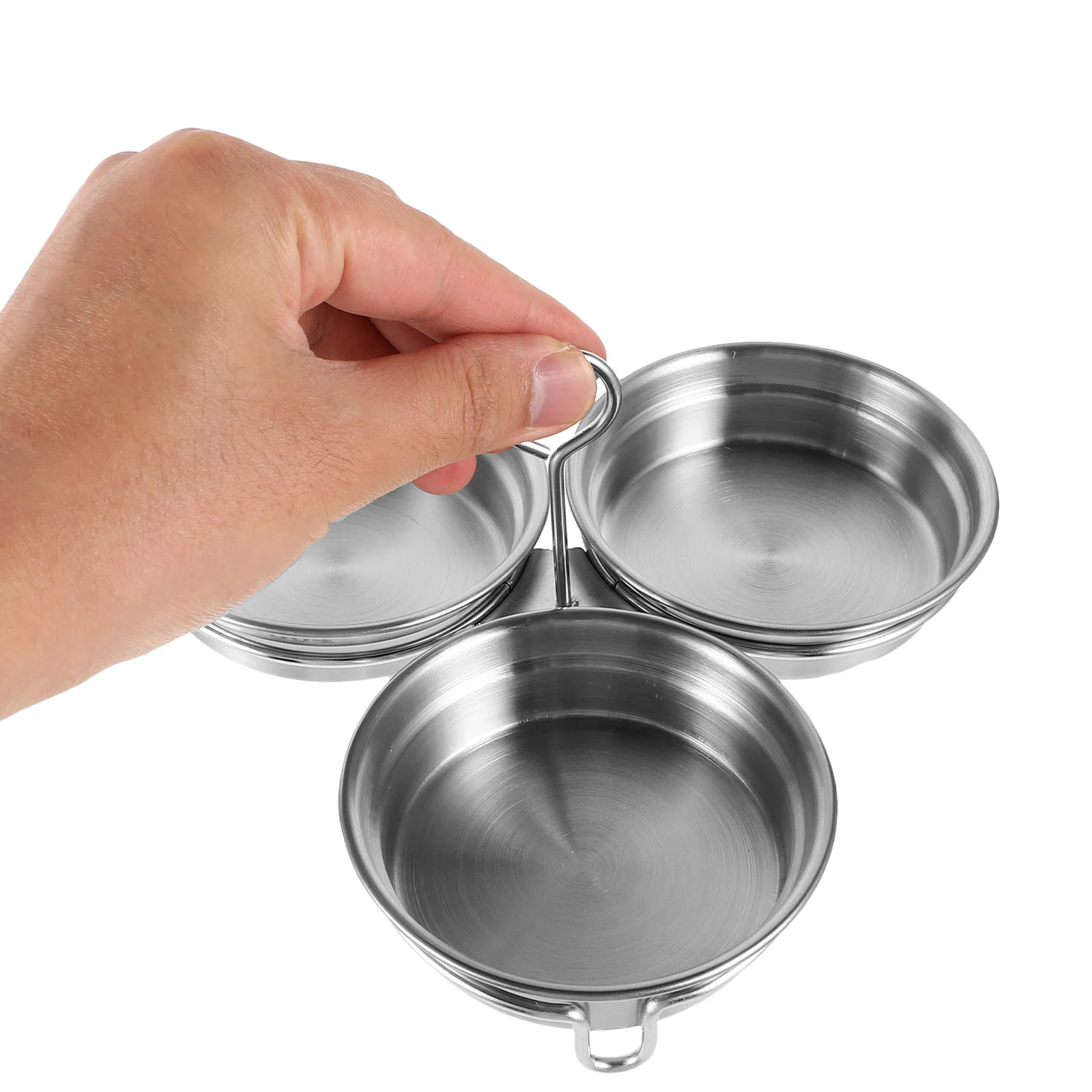 

1 Set Stainless Steel Dipping Dish Small Condiment Containers For Sauce Soy Vinegar Portable Seasoning Cups Kitchen Barware