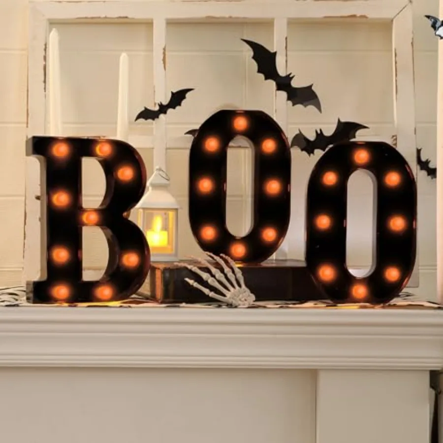 Light‑Up “BOO” Marquee Letters for Halloween Charm