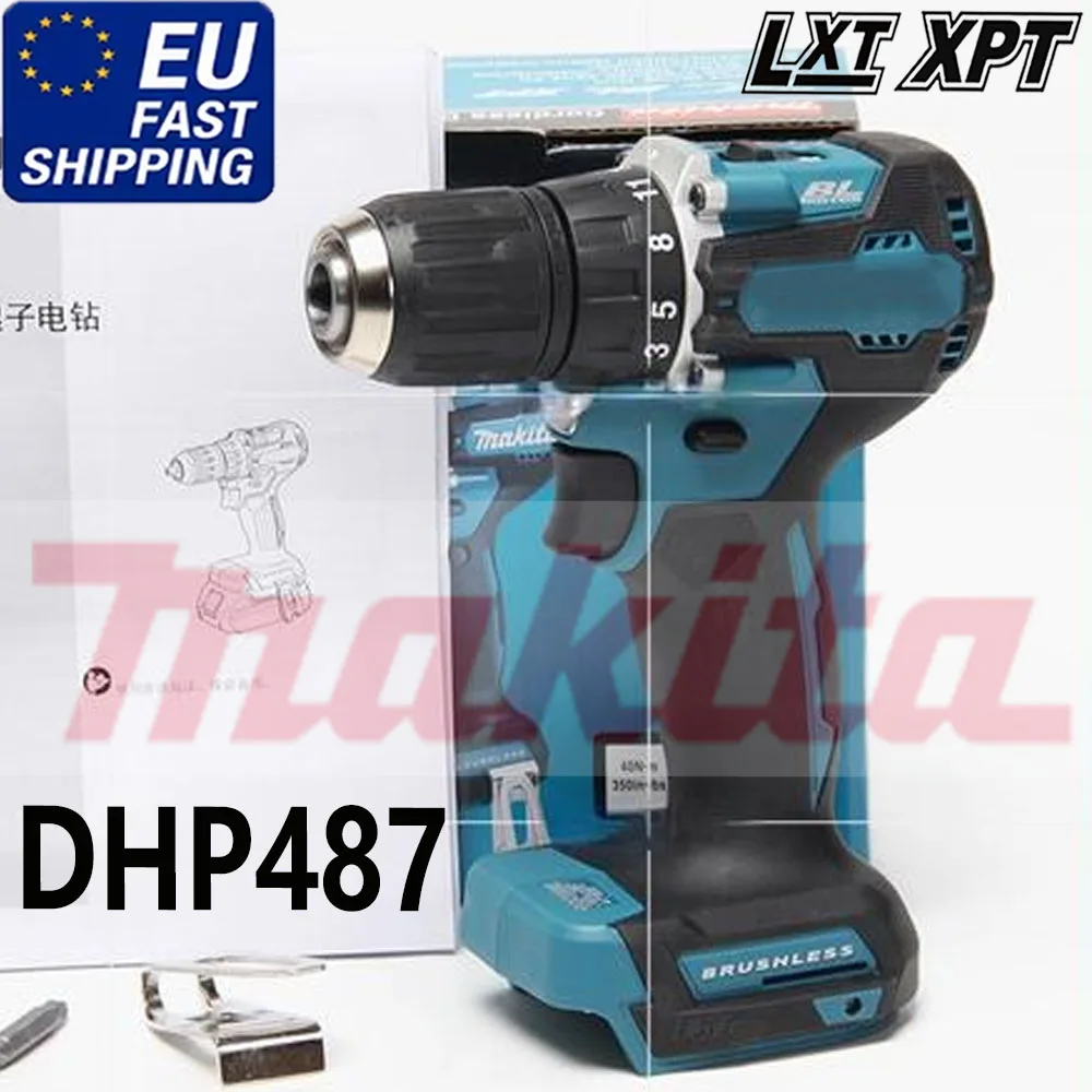 Trapano elettrico portatile senza fili e senza spazzole da 13 mm, con 2 velocità e 23 impostazioni di coppia, cacciavite elettrico multifunzione, utensile elettrico per forare legno e metallo,