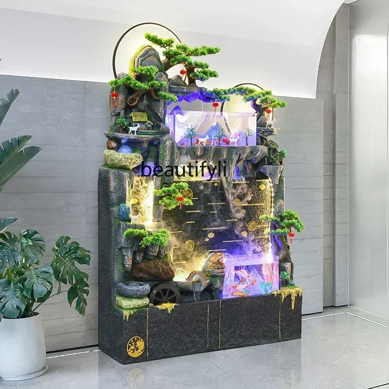 

K18 A26 Lucky rockery flowing water ornament circulating water fountain living room floor decoration screen