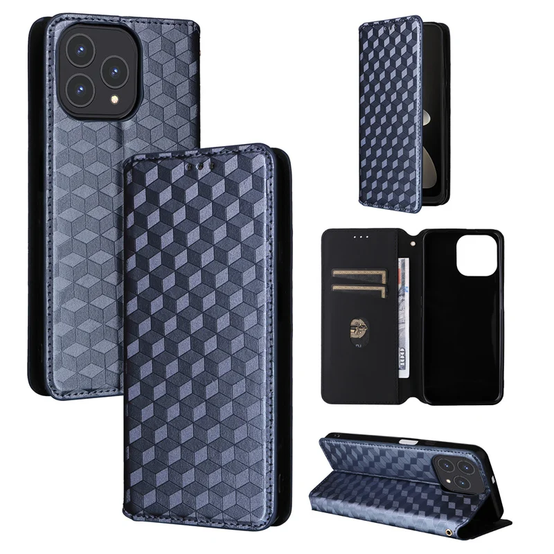 

For Cubot P80 stereoscopic lines flip wallet skin PU case purse for Cubot P 80 P80 Magnetic Phone Cover