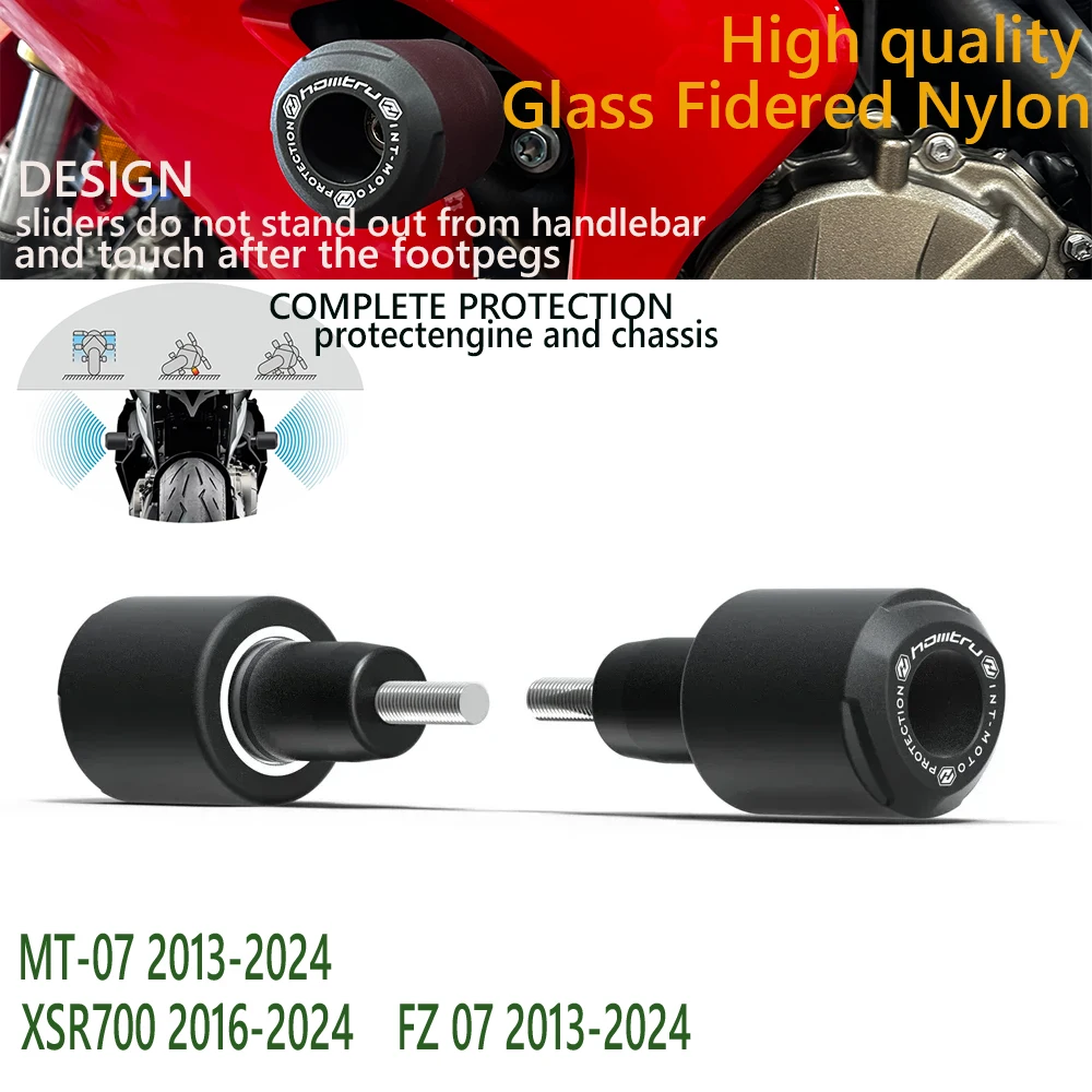 Comprehensive protection For YAMAHA MT-07 2013-2024 FZ 07 2013-2024 XSR700 2016-2024 Crash Protection Bobbins